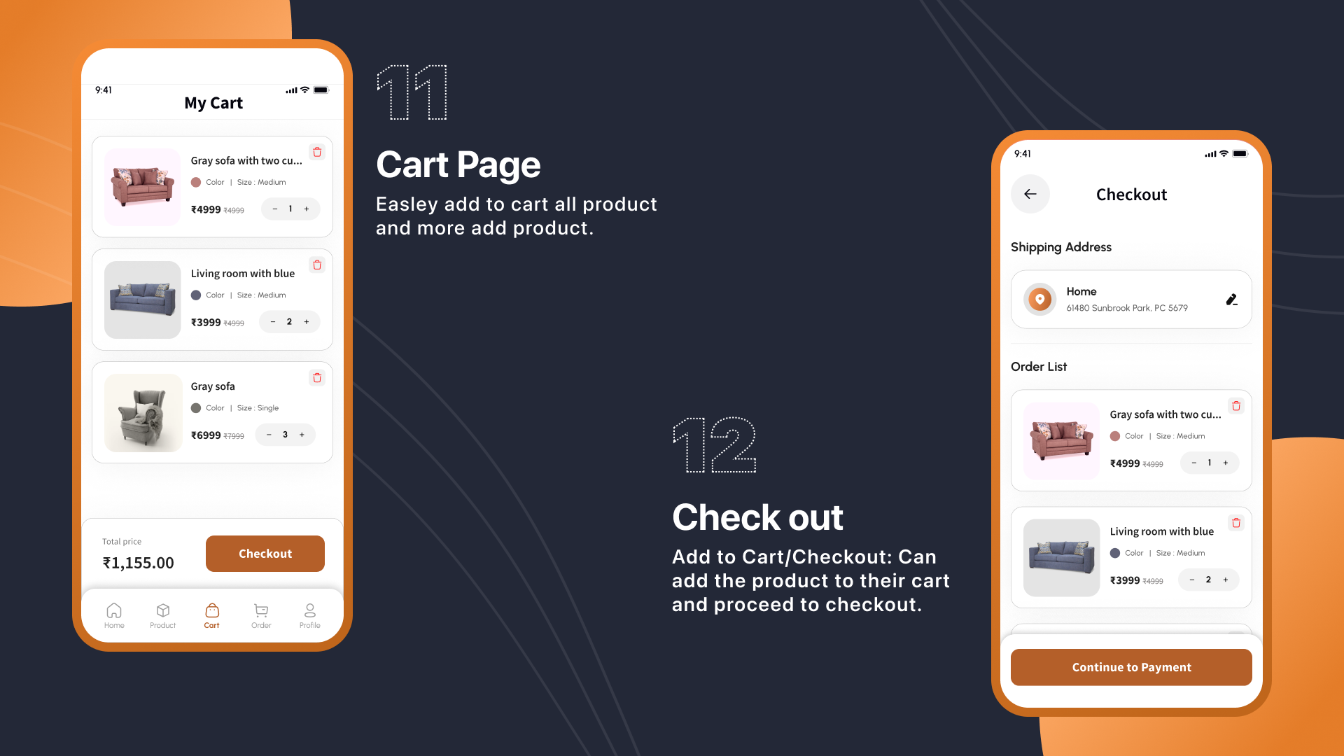 Furniture Ecommerce App UI/UX React Native Mobile Skin - 10